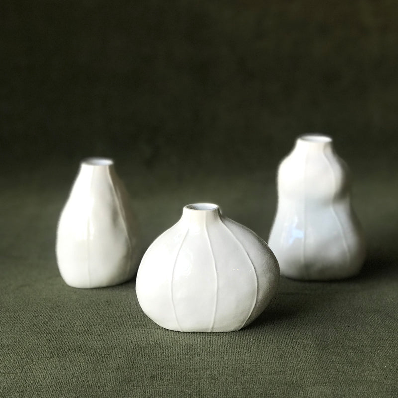 White Bud Vases by Kri Kri Studio