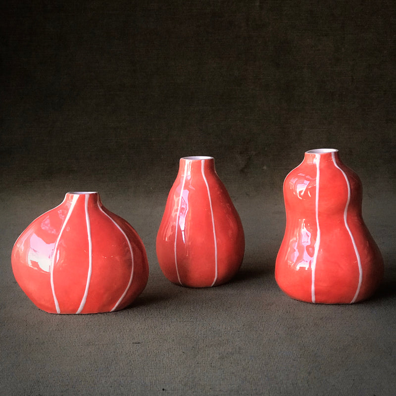 Orange Bud Vases by Kri Kri Studio
